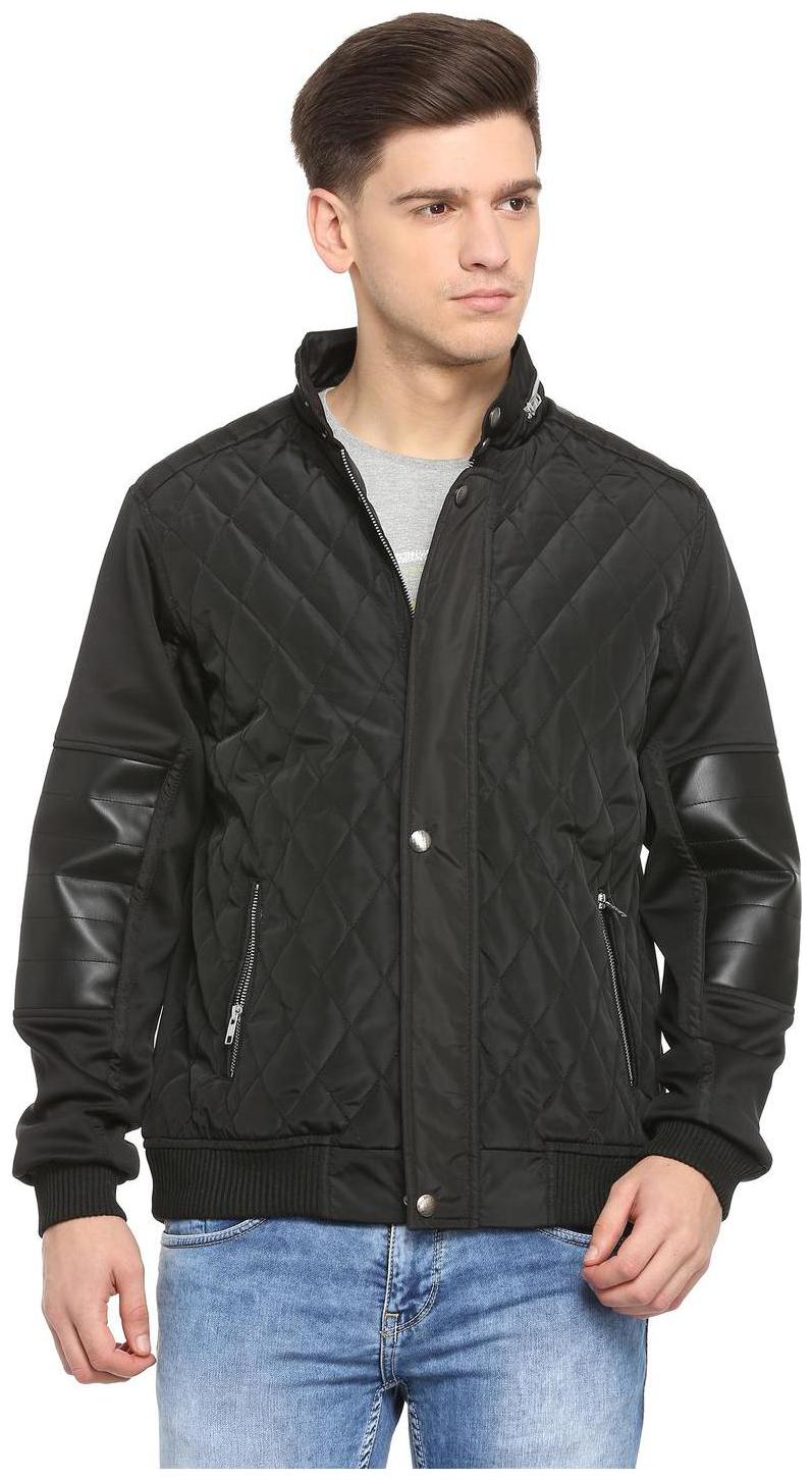 

People Men Black Solid Bomber jacket