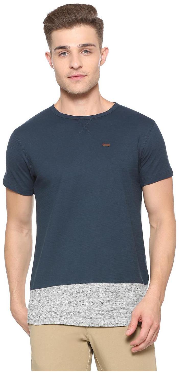 

People Men Blue Regular fit Cotton Round neck T-Shirt - Pack Of 1