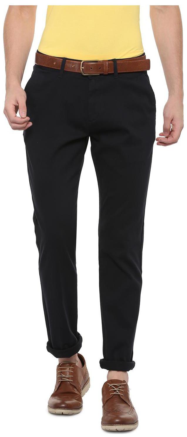 

People Men Blue Solid Regular fit Regular trousers
