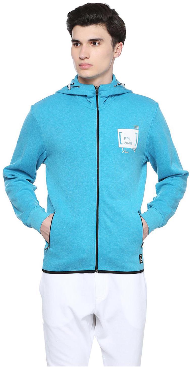 

People Men Blue Hooded Sweatshirt