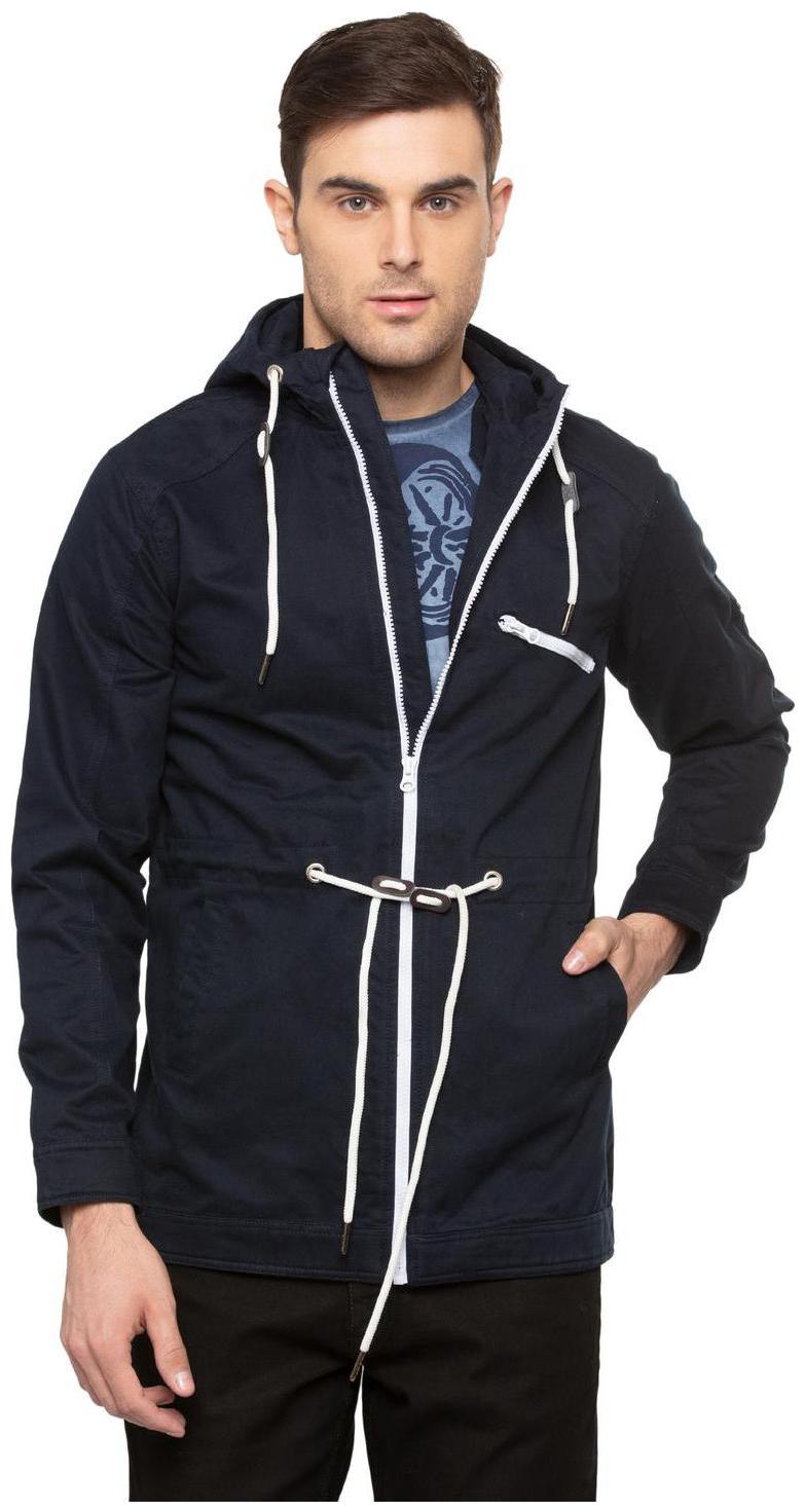 

People Men Blue Solid Bomber jacket