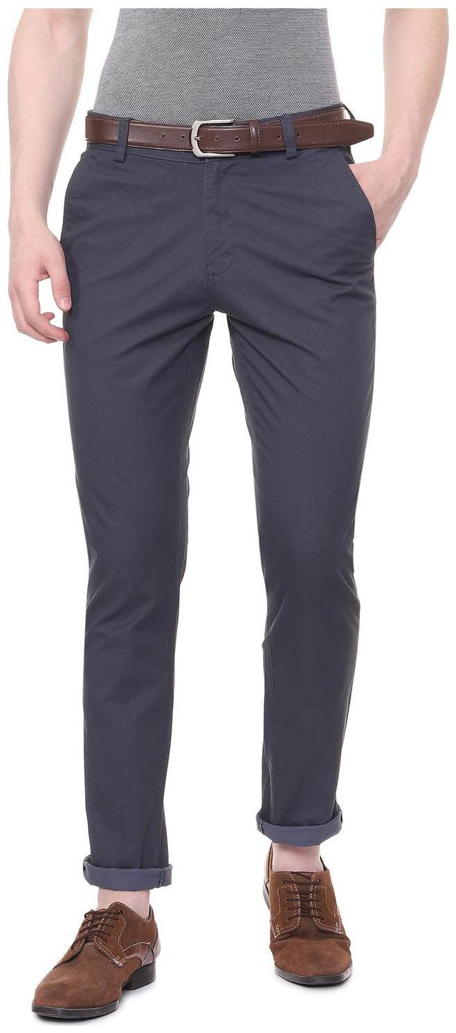 

People Men Blue Solid Regular fit Regular trousers