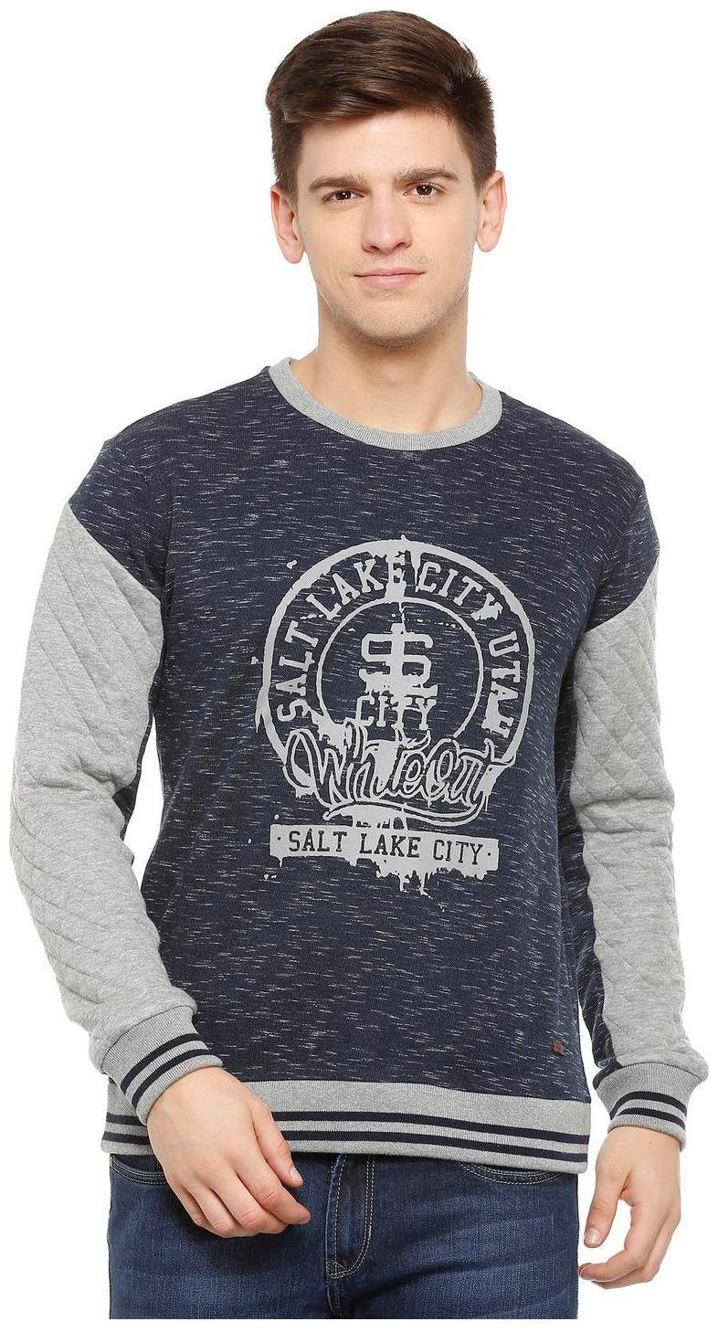 

People Men Blue Round neck Sweatshirt