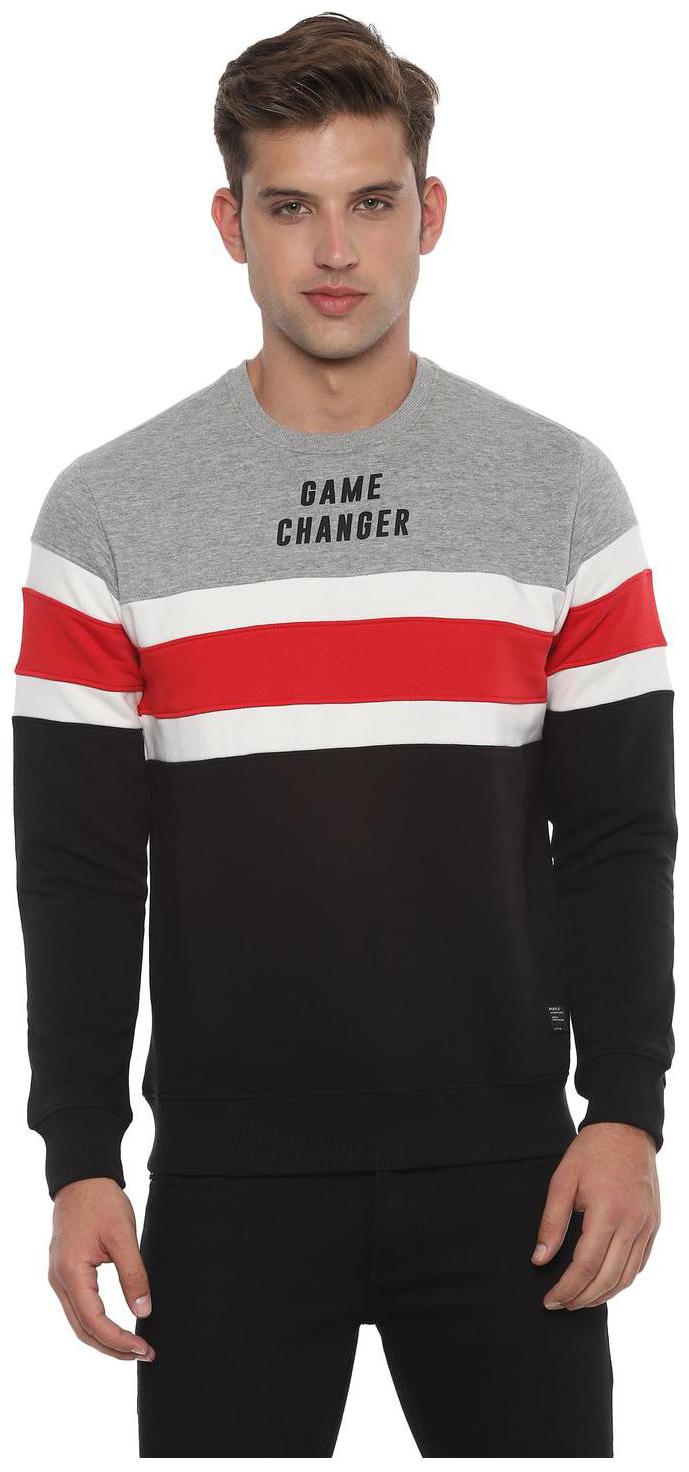 

People Men Black Round neck Sweatshirt