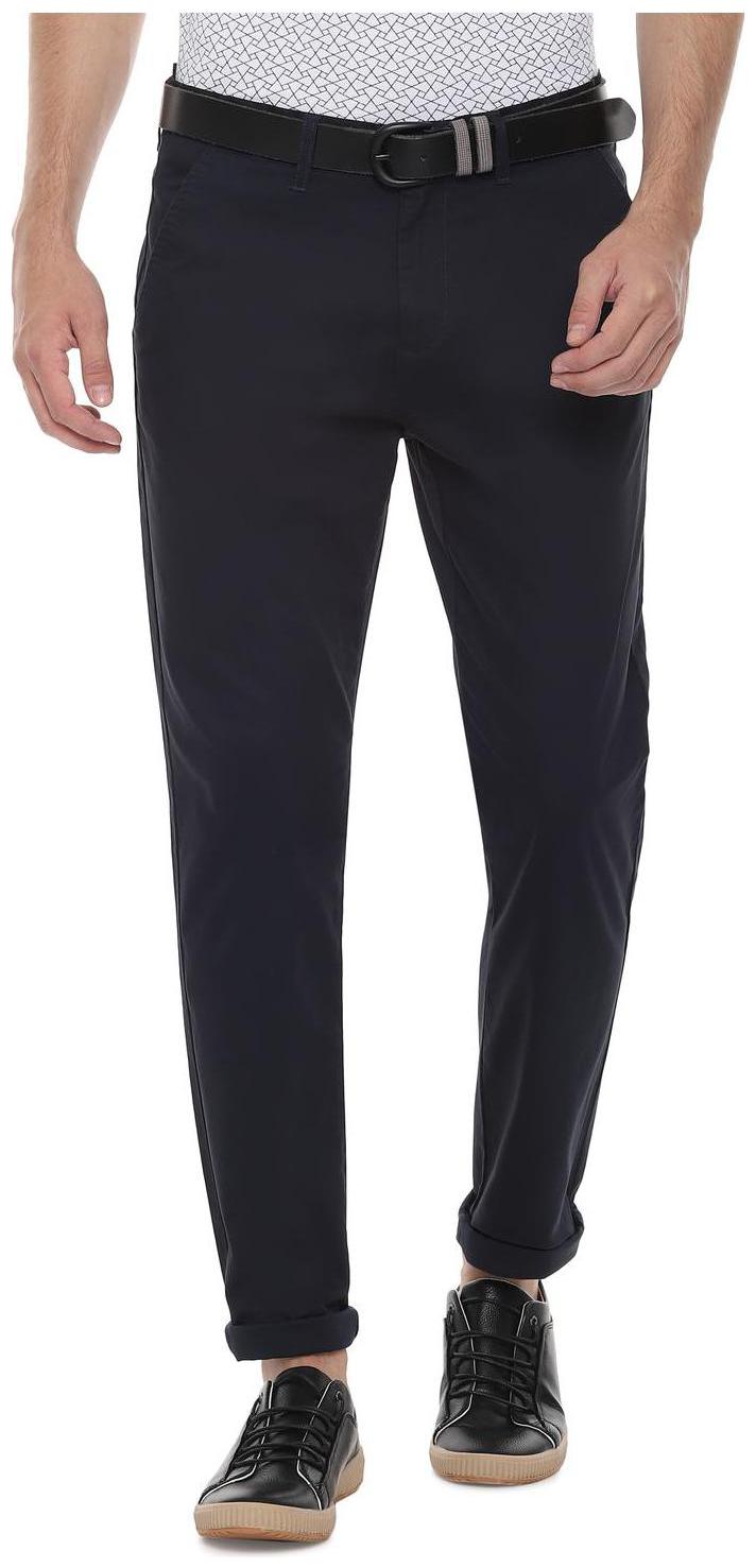 

People Men Blue Textured Regular fit Regular trousers