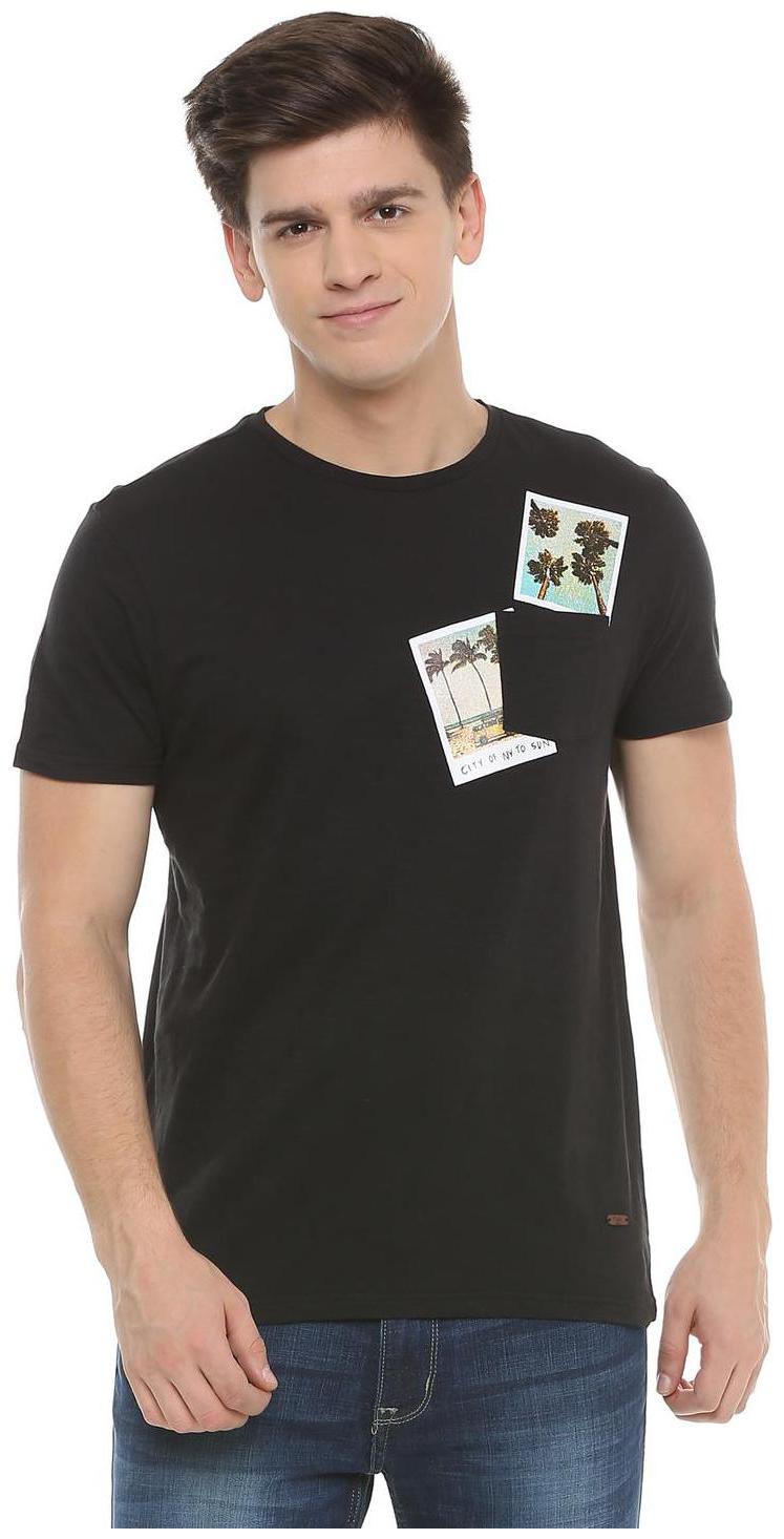 

People Men Black Regular fit Cotton Round neck T-Shirt - Pack Of 1