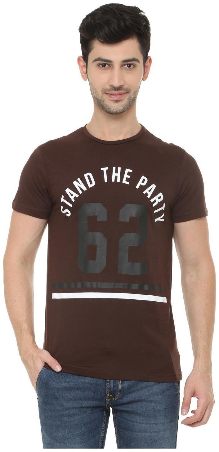 

People Men Brown Regular fit Cotton Round neck T-Shirt - Pack Of 1