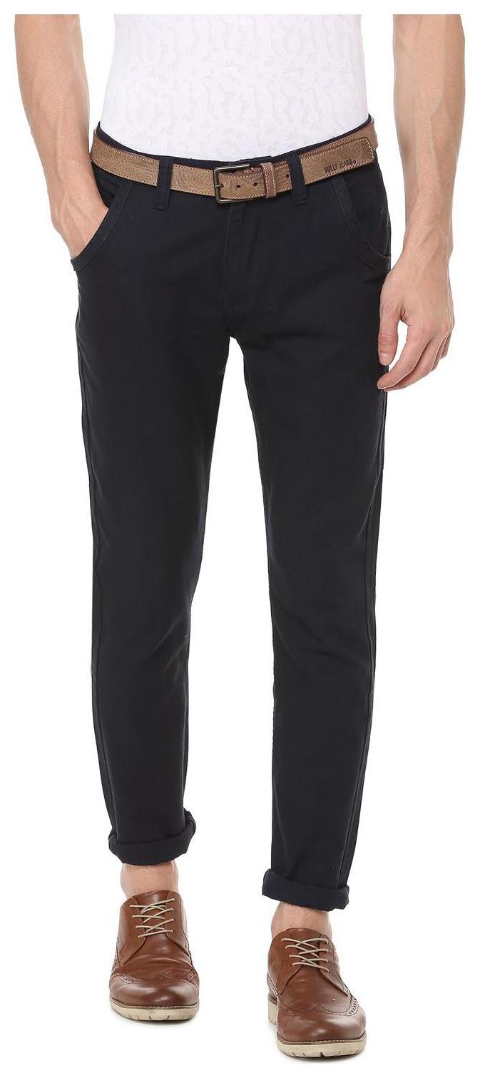 

People Men Blue Solid Regular fit Regular trousers