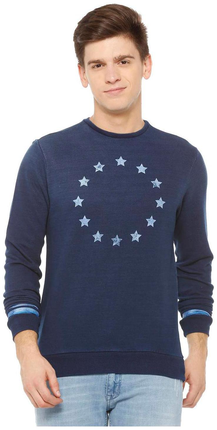 

People Men Blue Round neck Sweatshirt