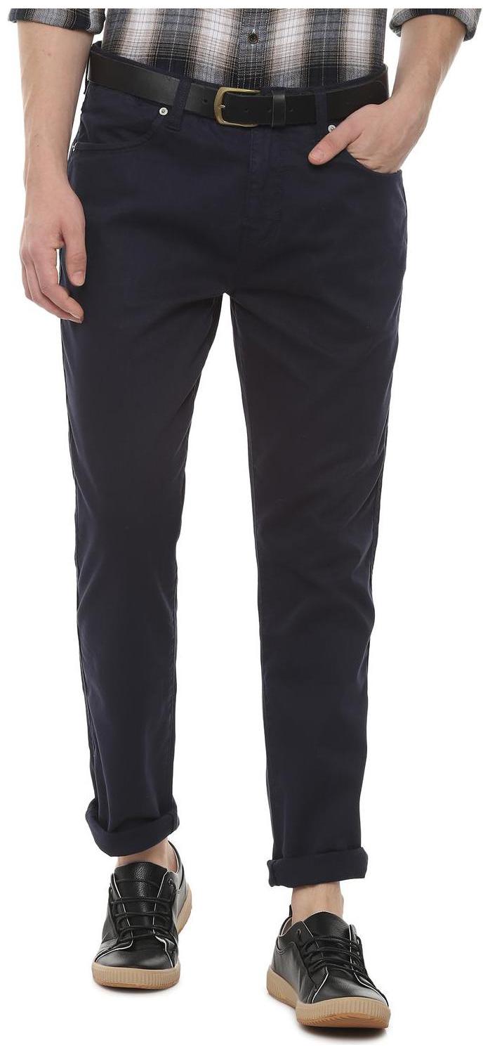 

People Men Blue Textured Regular fit Regular trousers