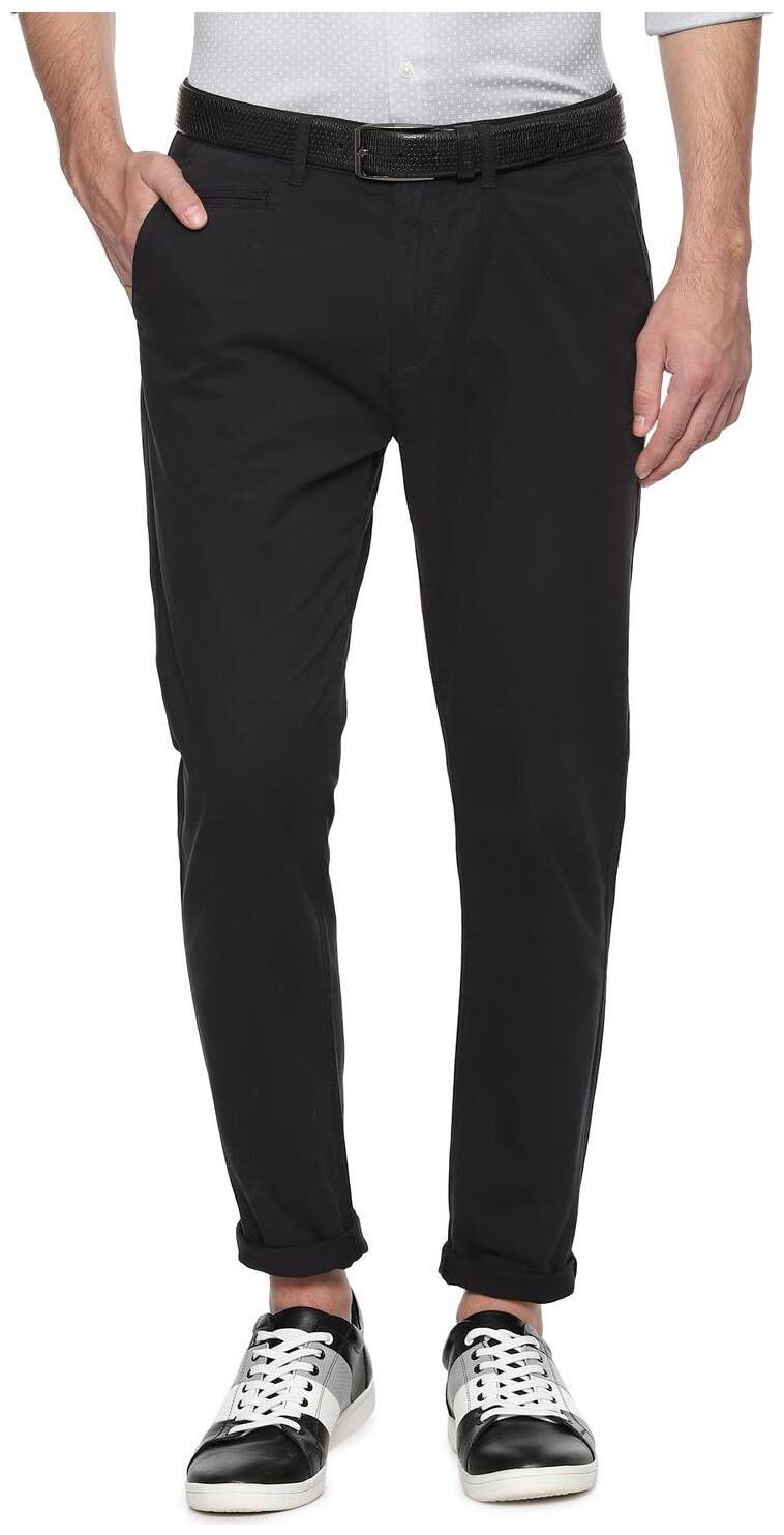 

People Men Black Textured Regular fit Regular trousers