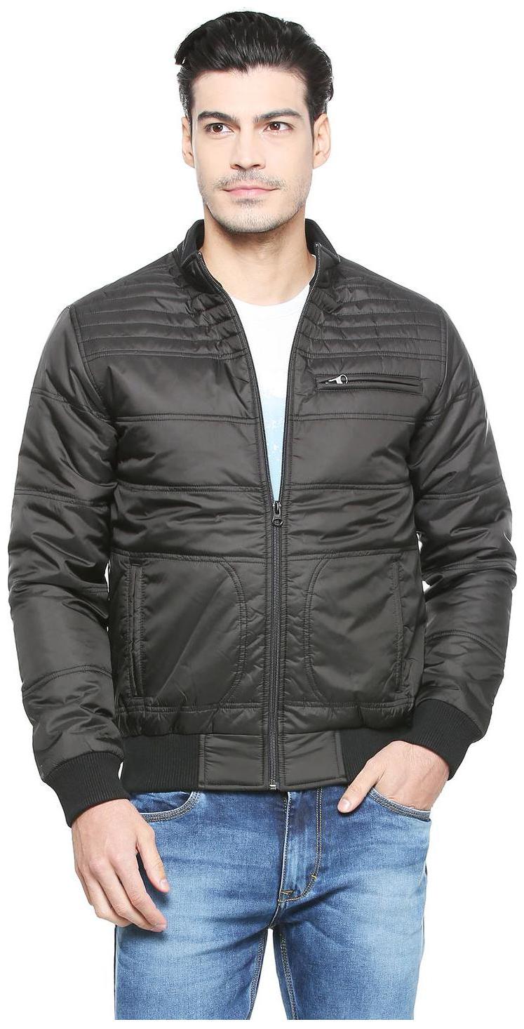 

People Men Black Solid Bomber jacket