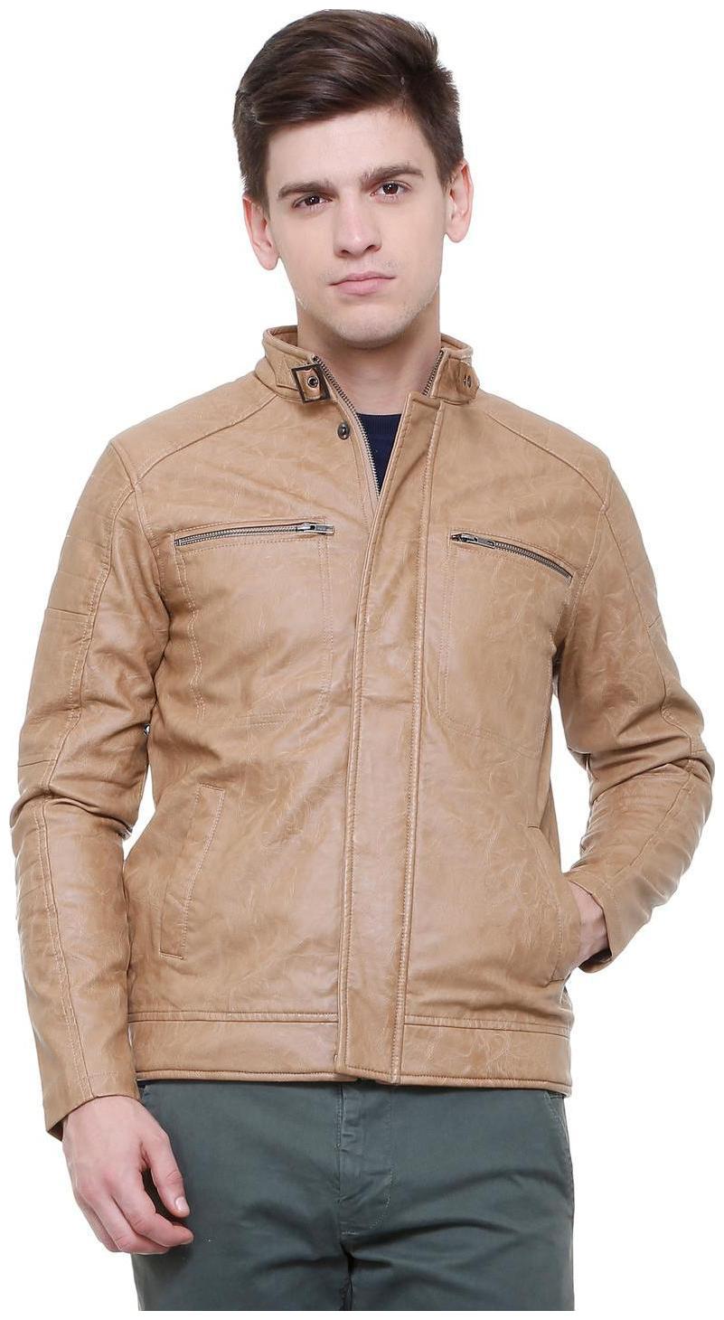 

People Men Brown Solid Bomber jacket