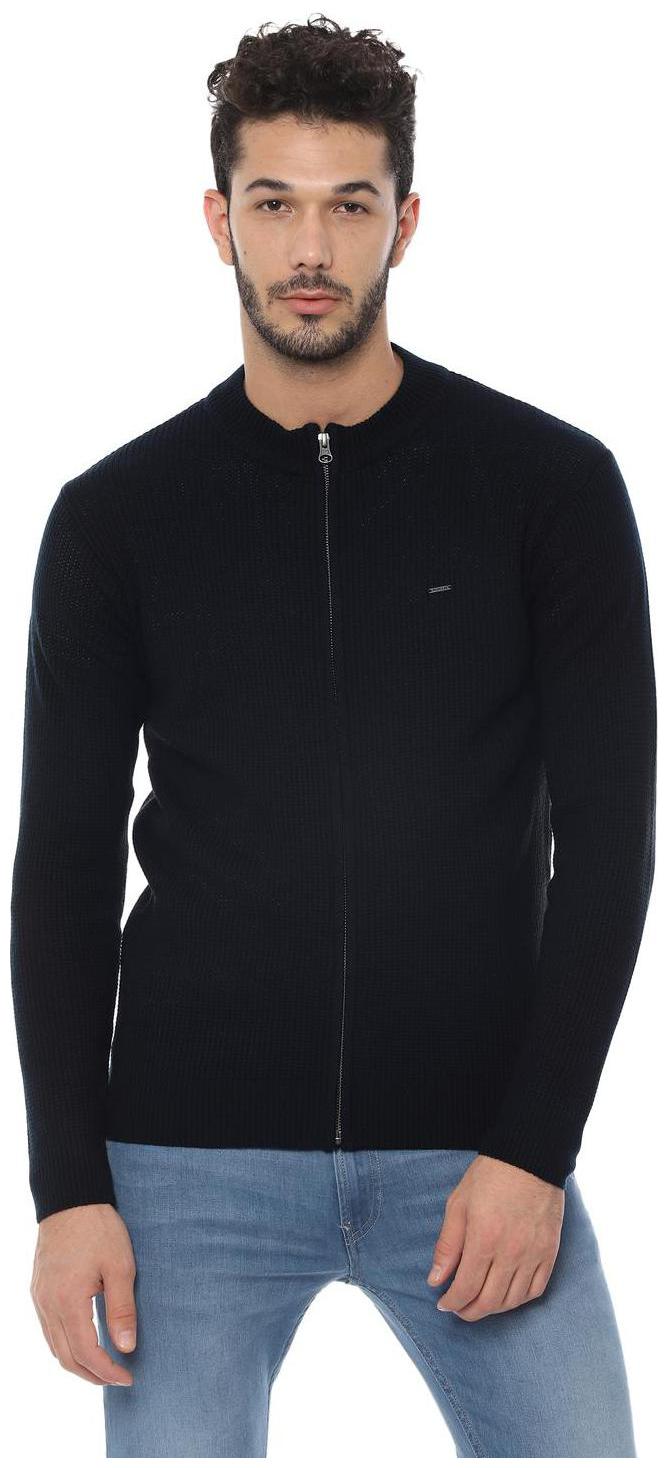 

People Men Blue High neck Pullover