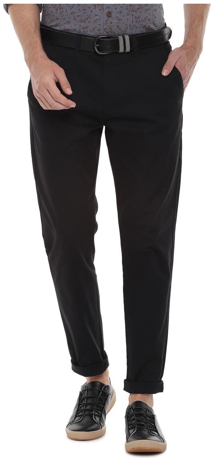 

People Men Black Solid Regular fit Regular trousers