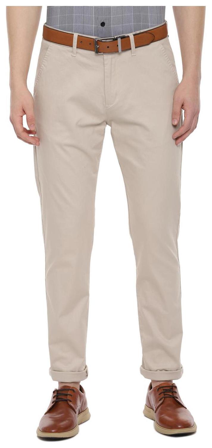 

People Men Cream Textured Regular fit Regular trousers