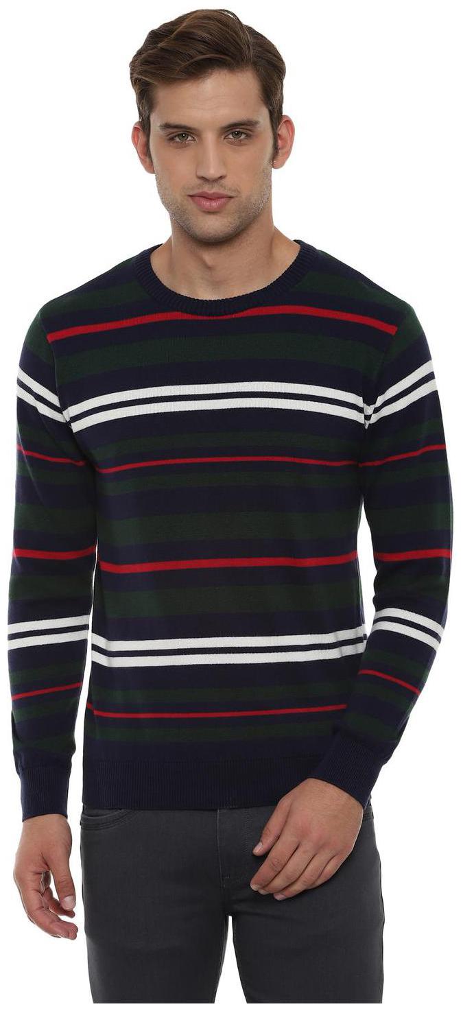 

People Men Green Round neck Longline sweater