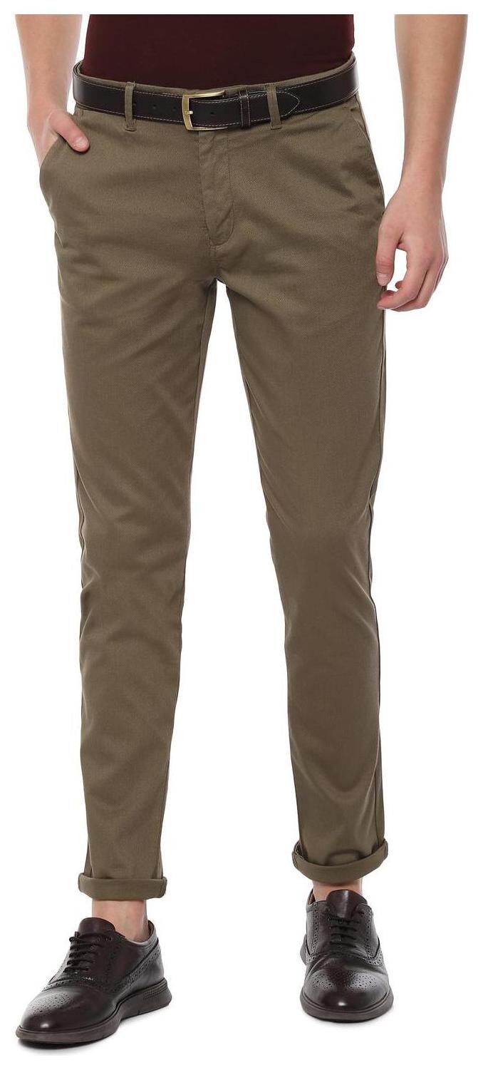 

People Men Green Textured Regular fit Regular trousers