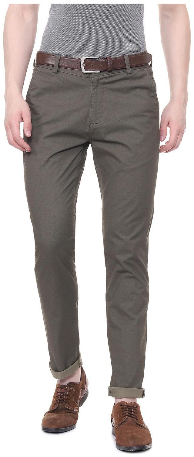 

People Men Grey Textured Regular fit Regular trousers