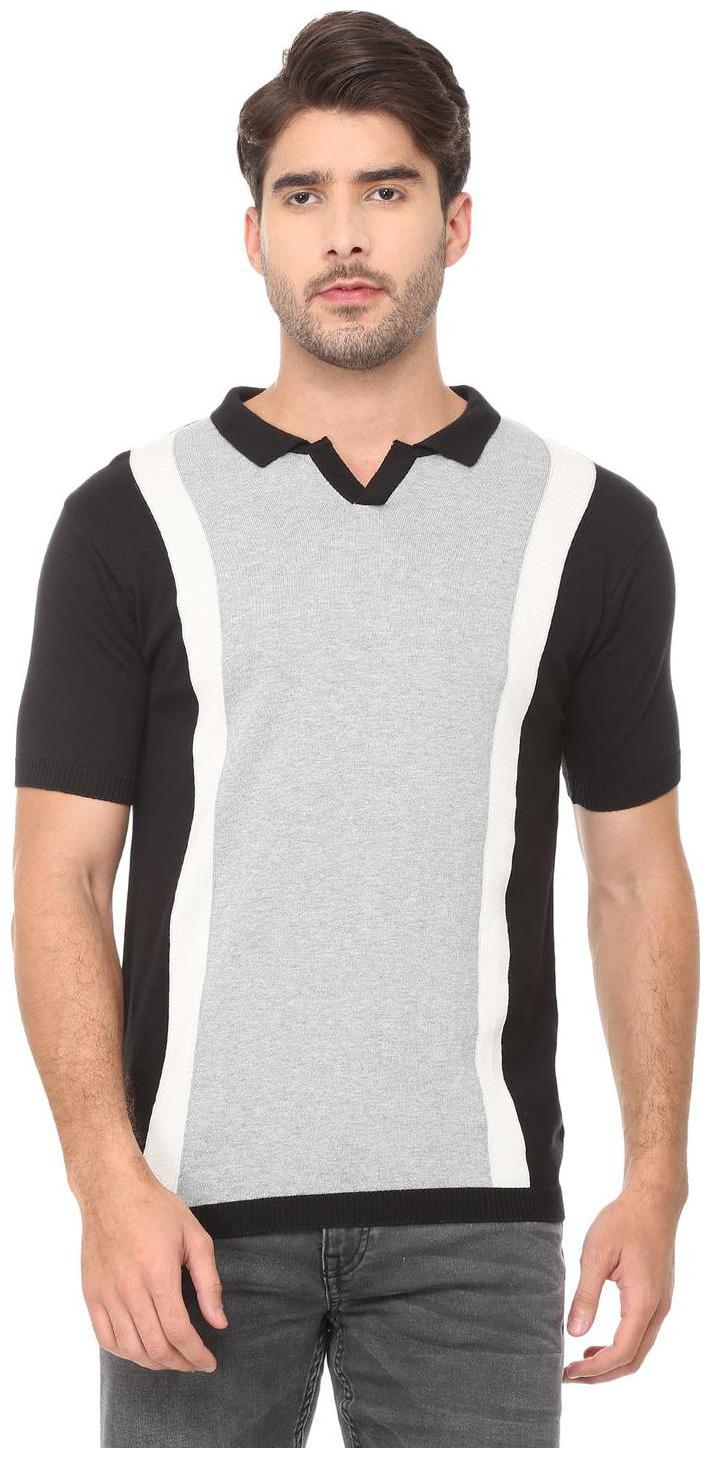 

People Men Grey Regular fit Cotton Henley neck T-Shirt - Pack Of 1