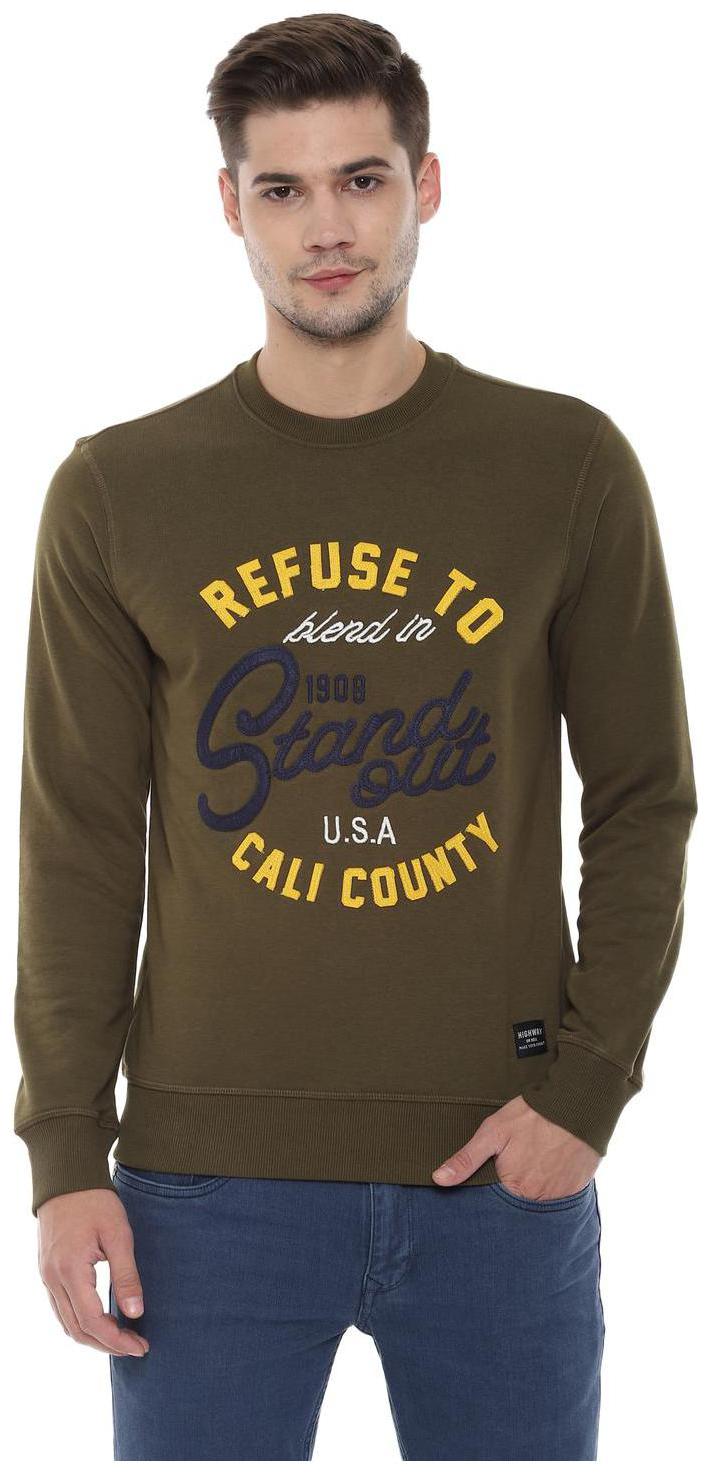

People Men Green Round neck Sweatshirt