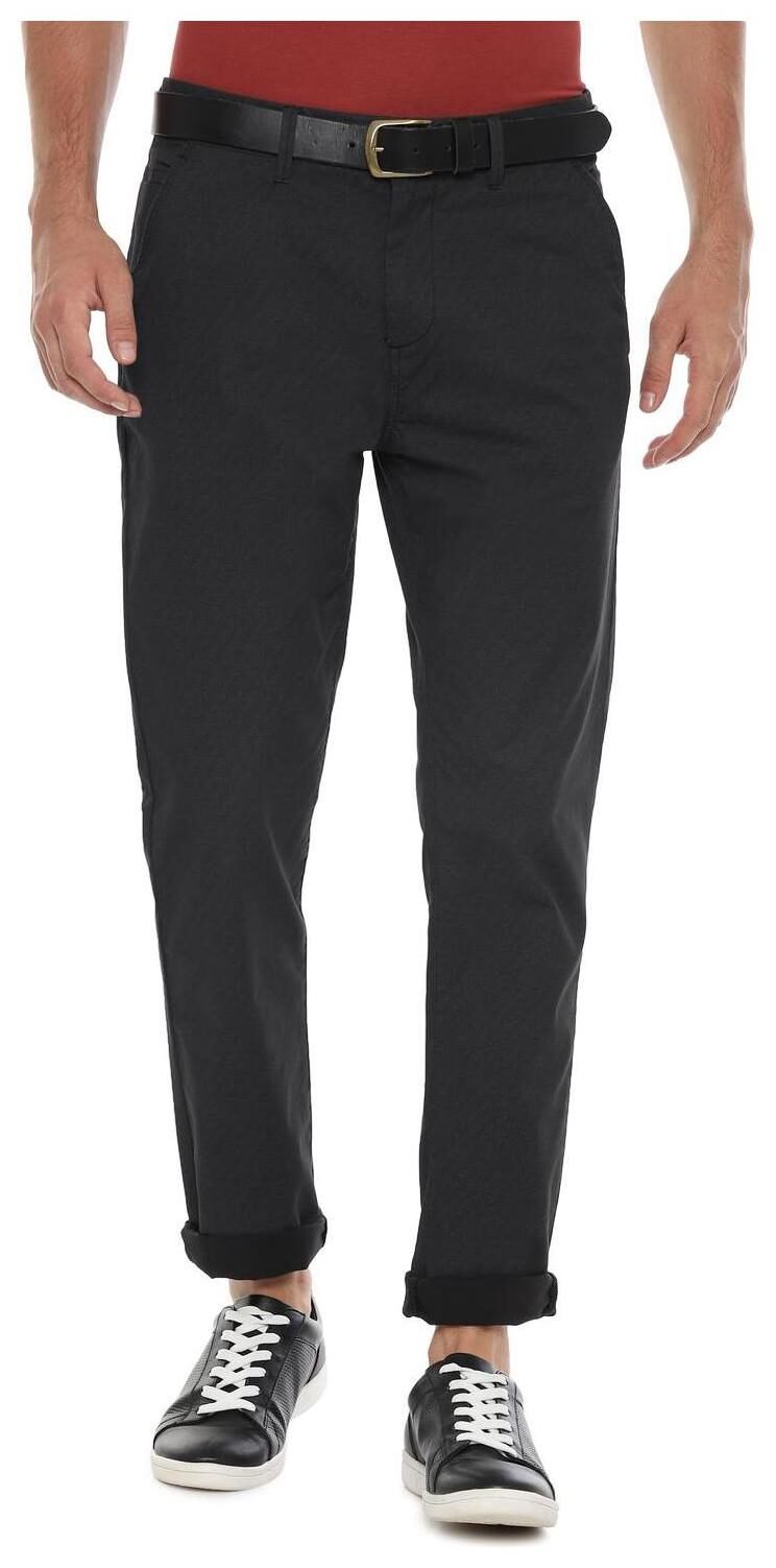

People Men Grey Textured Regular fit Regular trousers