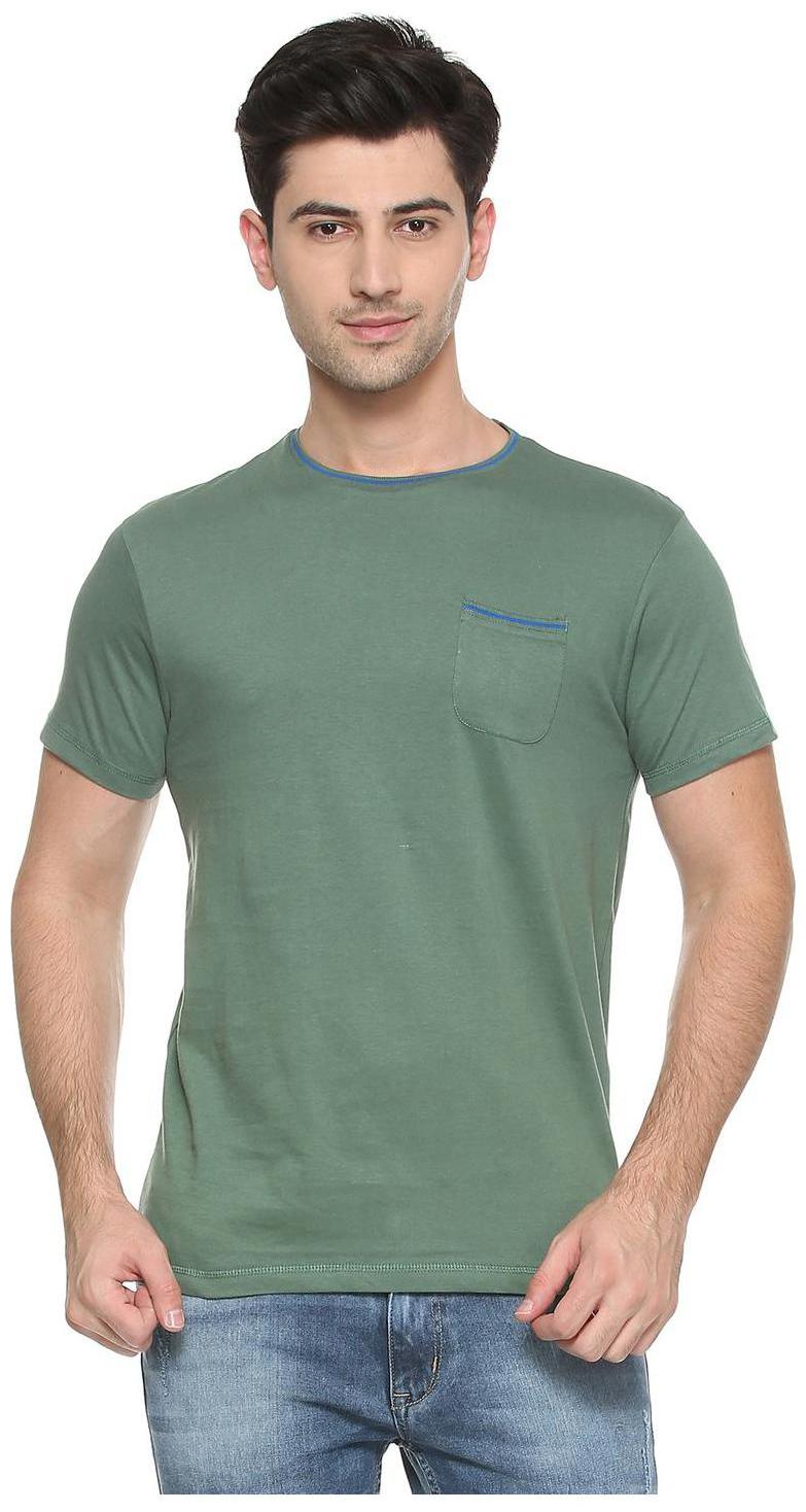 

People Men Green Regular fit Cotton Round neck T-Shirt - Pack Of 1