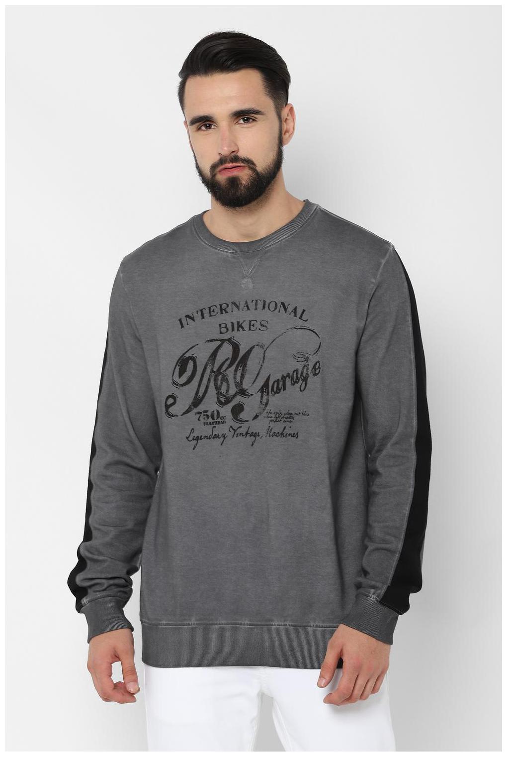 

People Men Grey Round neck Sweatshirt