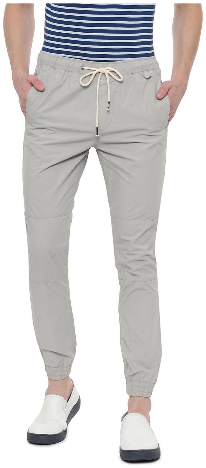 

People Men Grey Solid Regular fit Joggers