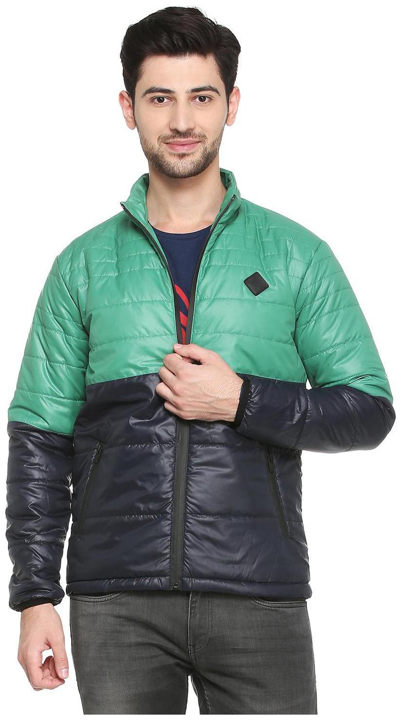 

People Men Green Solid Down jacket