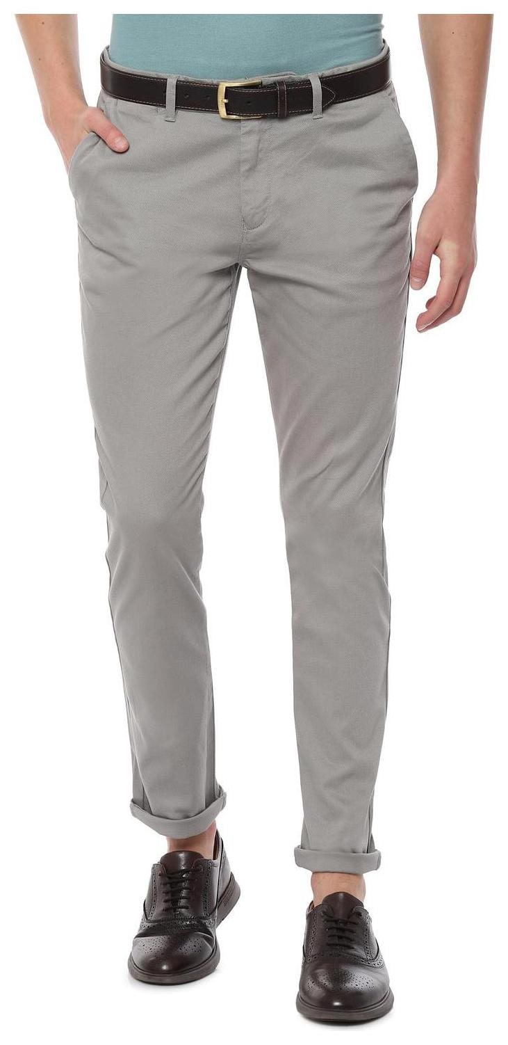 

People Men Grey Textured Regular fit Regular trousers