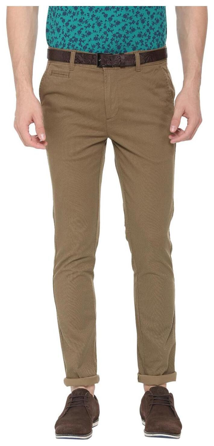 

People Men Green Textured Slim fit Regular trousers