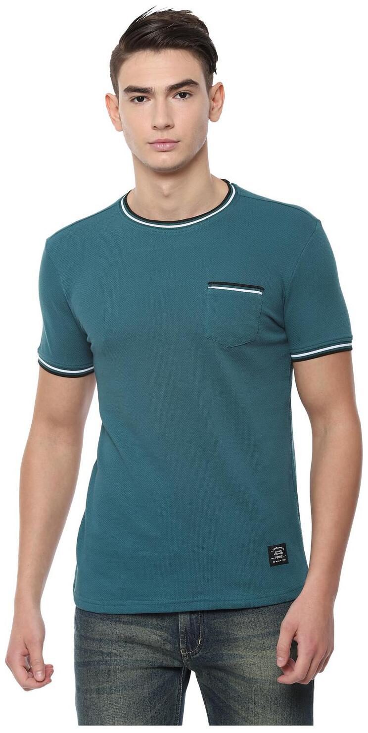 

People Men Green Regular fit Cotton Round neck T-Shirt - Pack Of 1