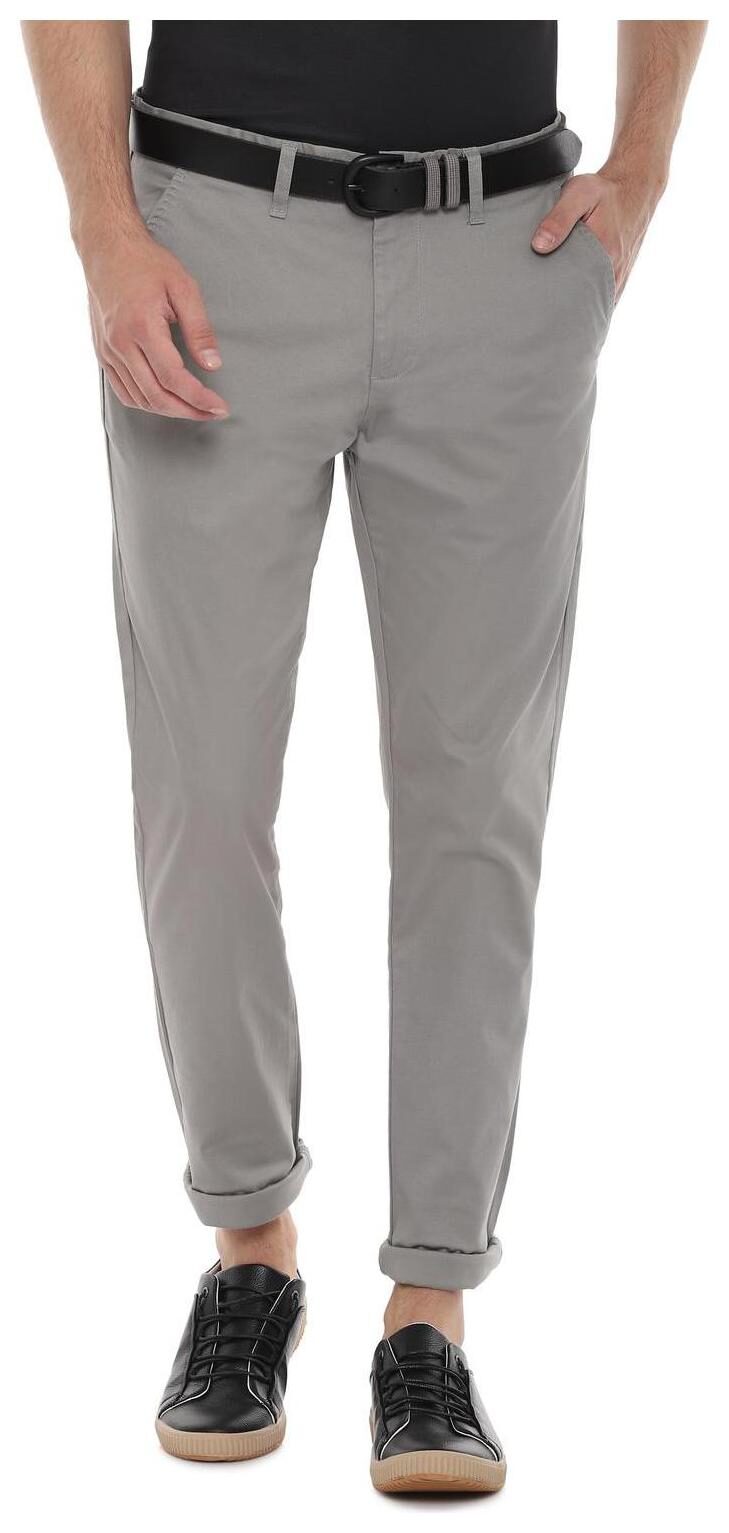 

People Men Grey Solid Regular fit Regular trousers