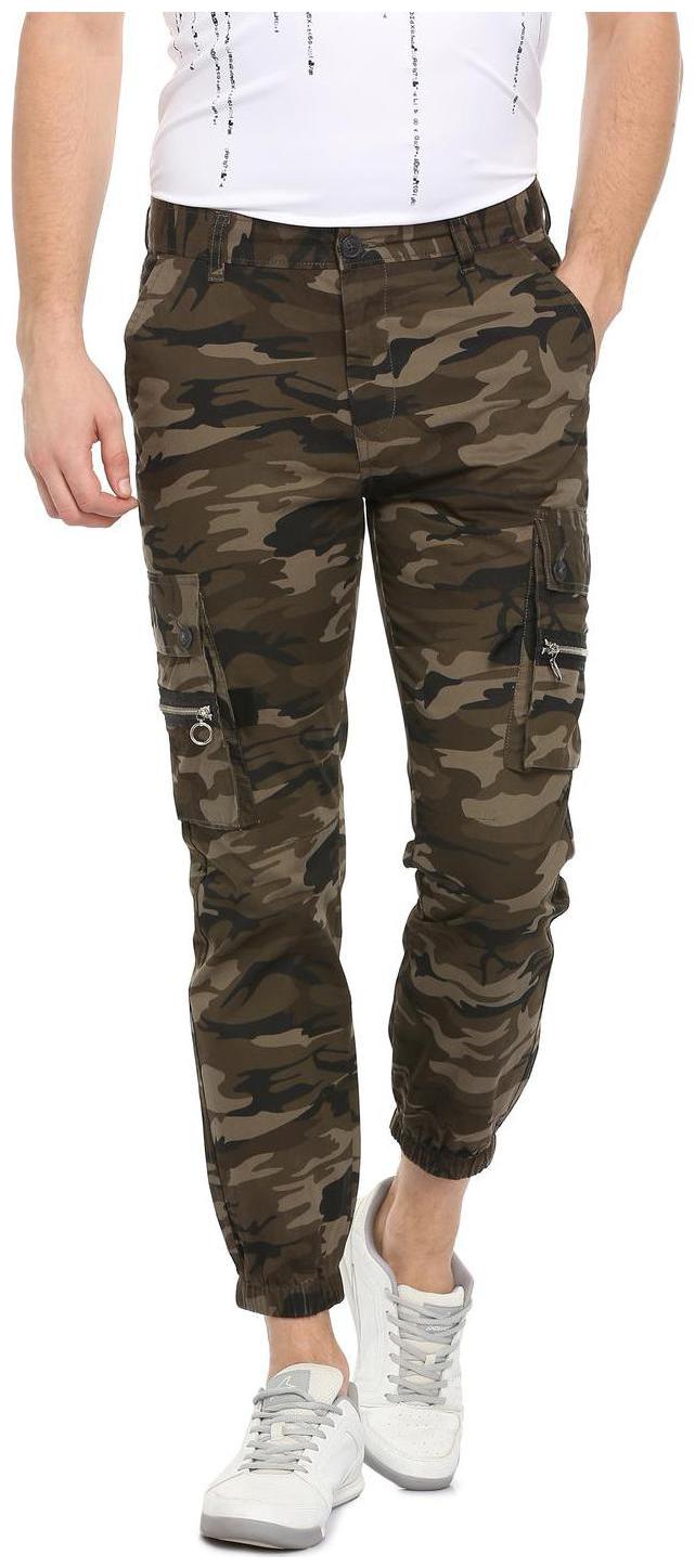 

People Men Green Printed Regular fit Joggers