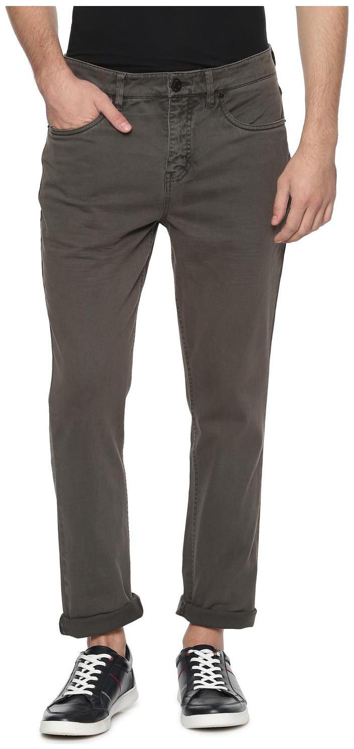 

People Men Grey Solid Regular fit Regular trousers