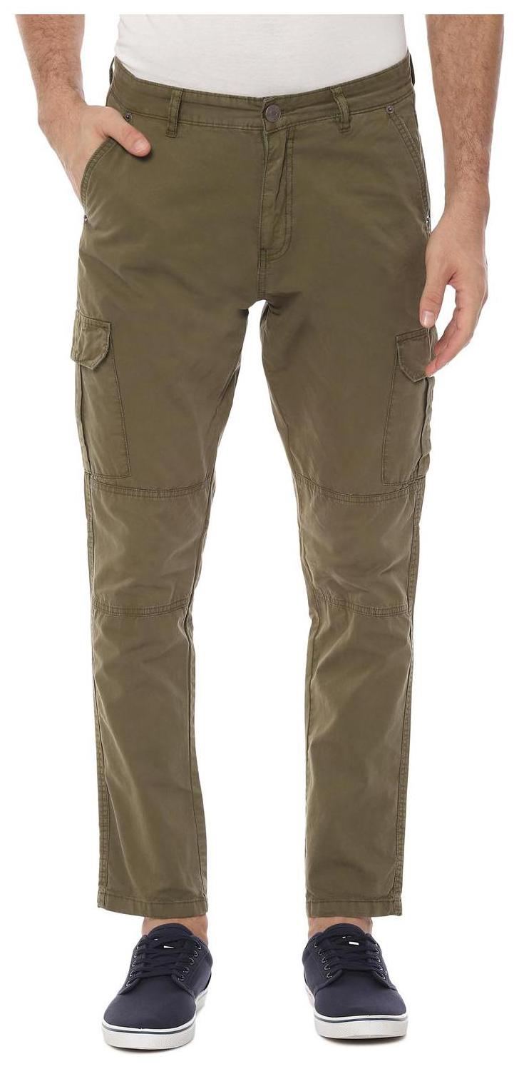 

People Men Green Textured Regular fit Regular trousers