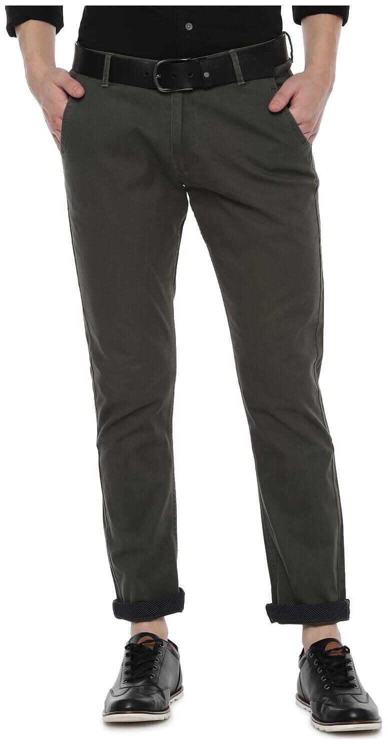 

People Men Grey Solid Regular fit Regular trousers
