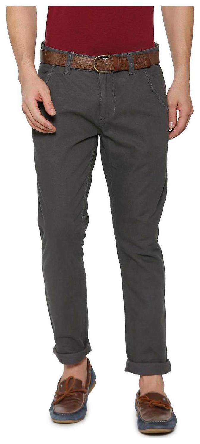 

People Men Grey Solid Regular fit Regular trousers