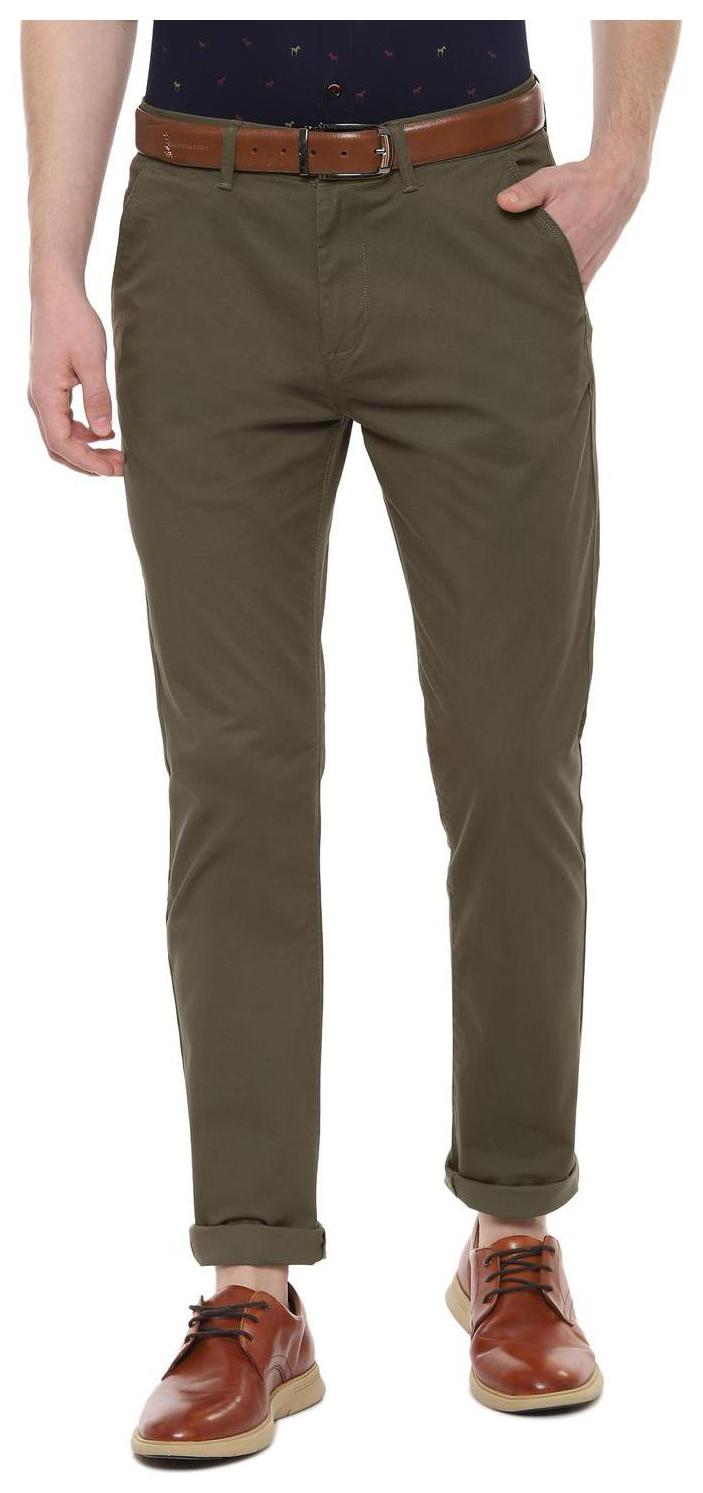 

People Men Green Solid Regular fit Regular trousers