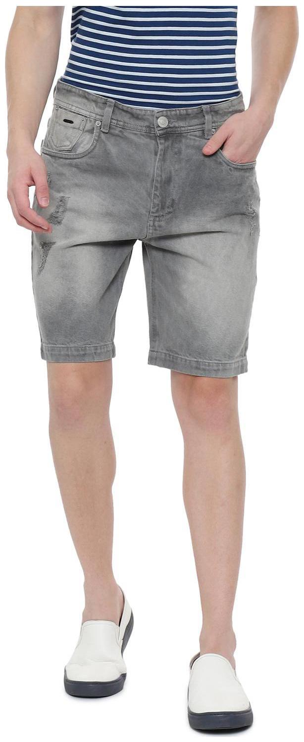 

People Men Grey Regular Fit Denim Shorts