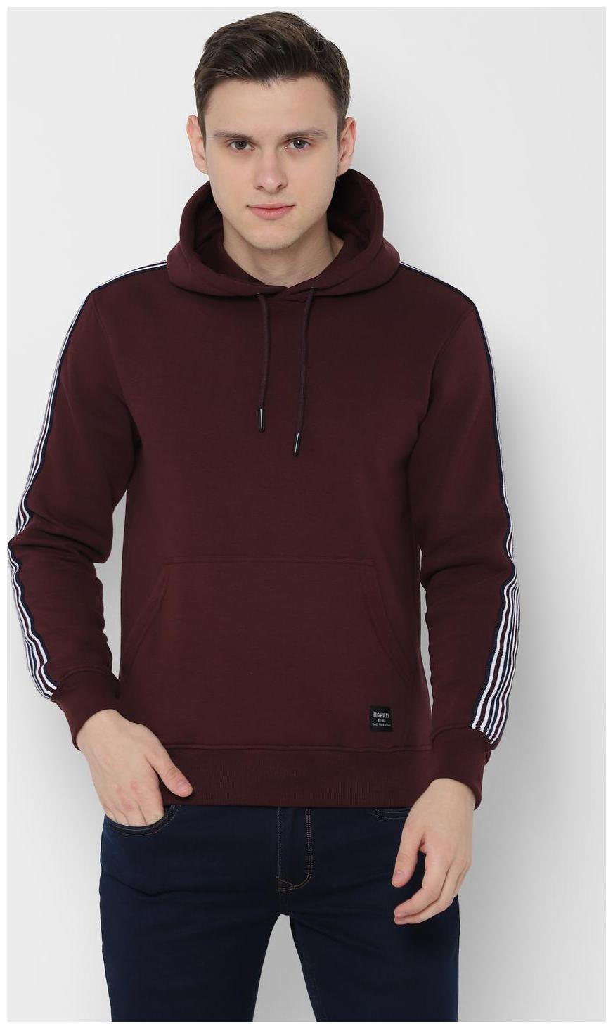 

People Men Maroon Hooded Hoodie
