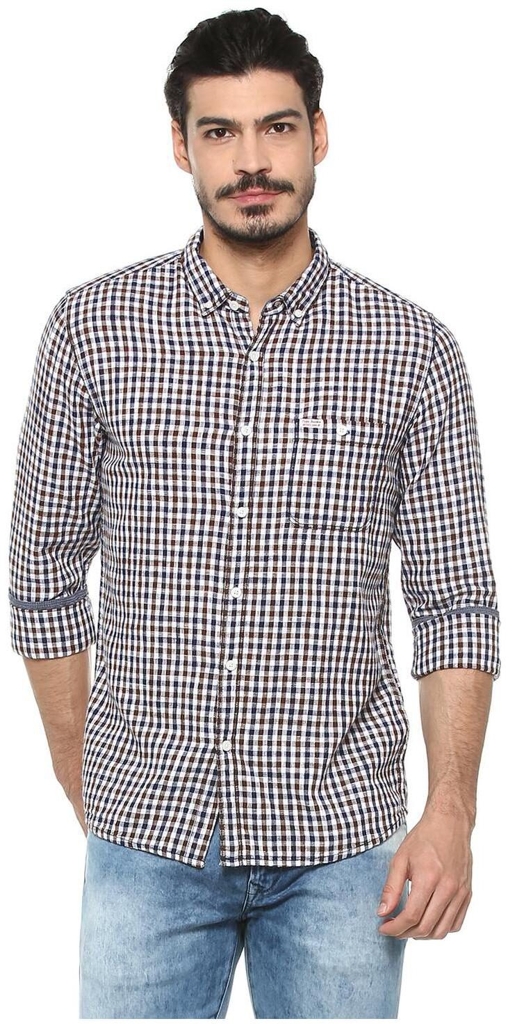 

People Men Multi Checked Regular Fit Casual Shirt
