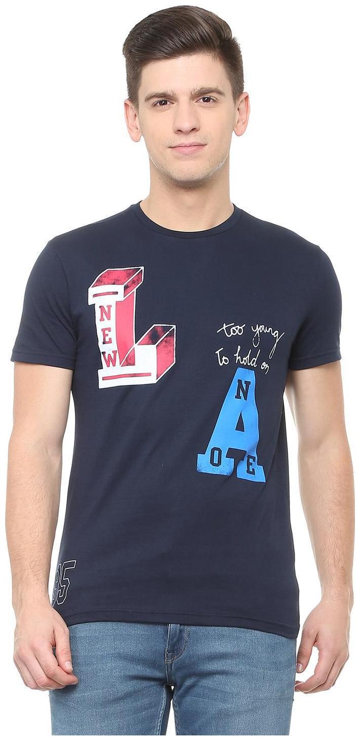 

People Men Navy blue Regular fit Cotton Round neck T-Shirt - Pack Of 1