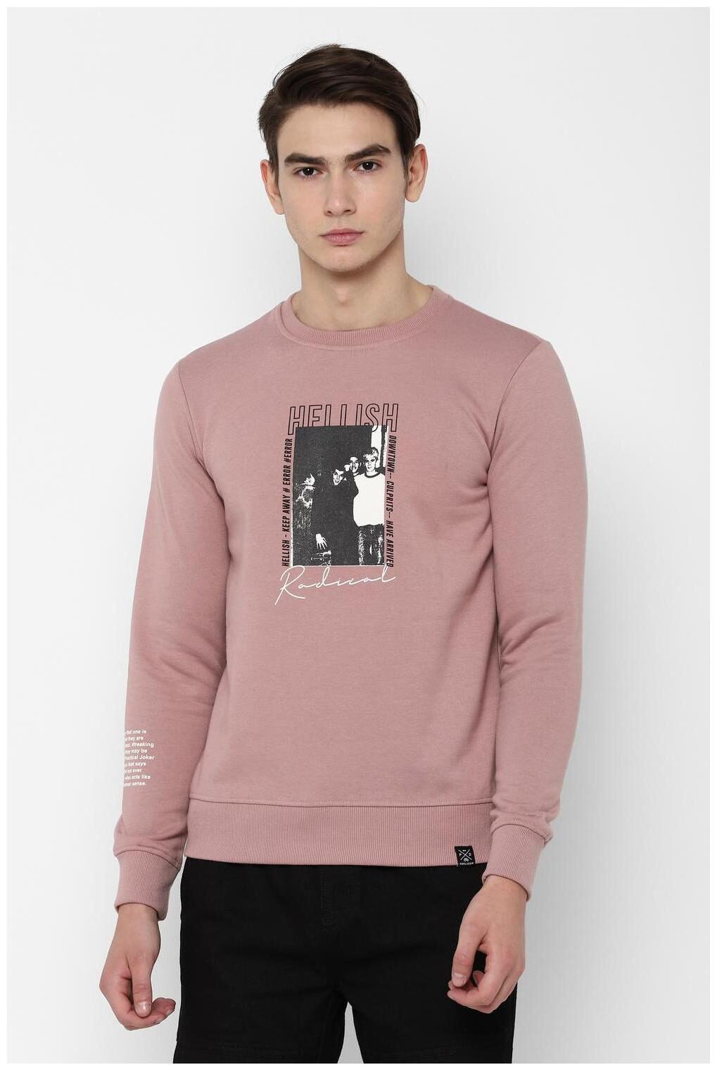 

People Men Pink Round neck Sweatshirt