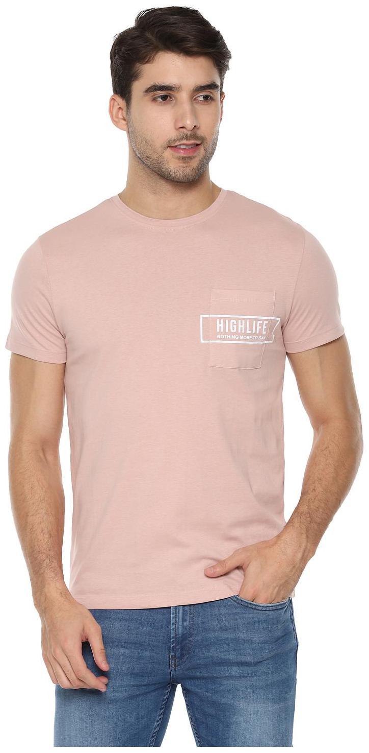 

People Men Peach Regular fit Cotton Round neck T-Shirt - Pack Of 1