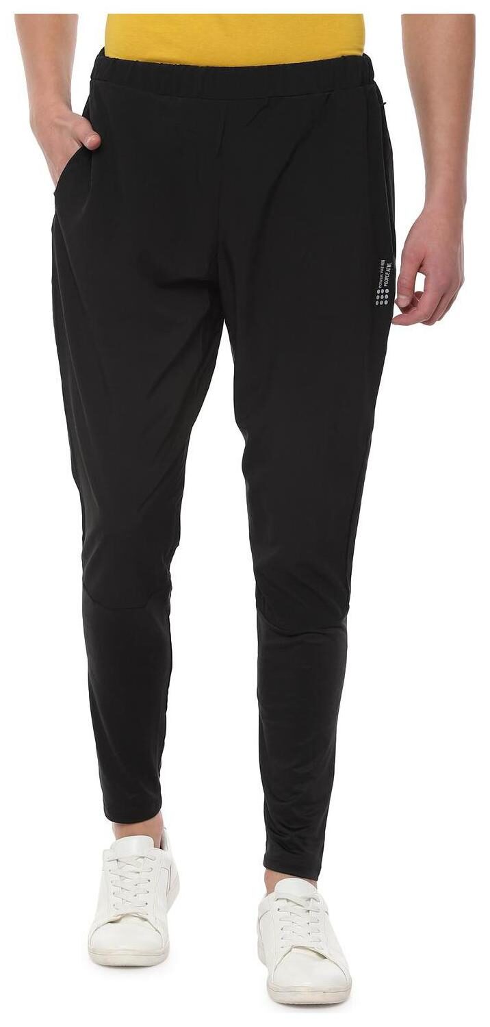 

People Men Polyester Track Pants Black