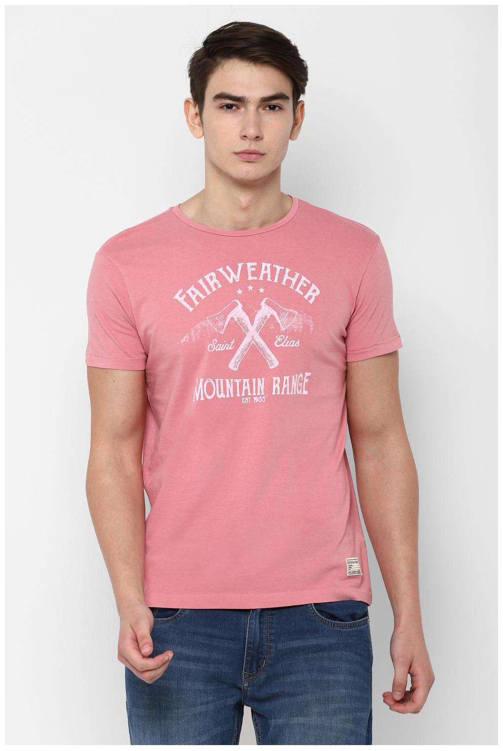 

People Men Pink Regular fit Cotton Round neck T-Shirt - Pack Of 1