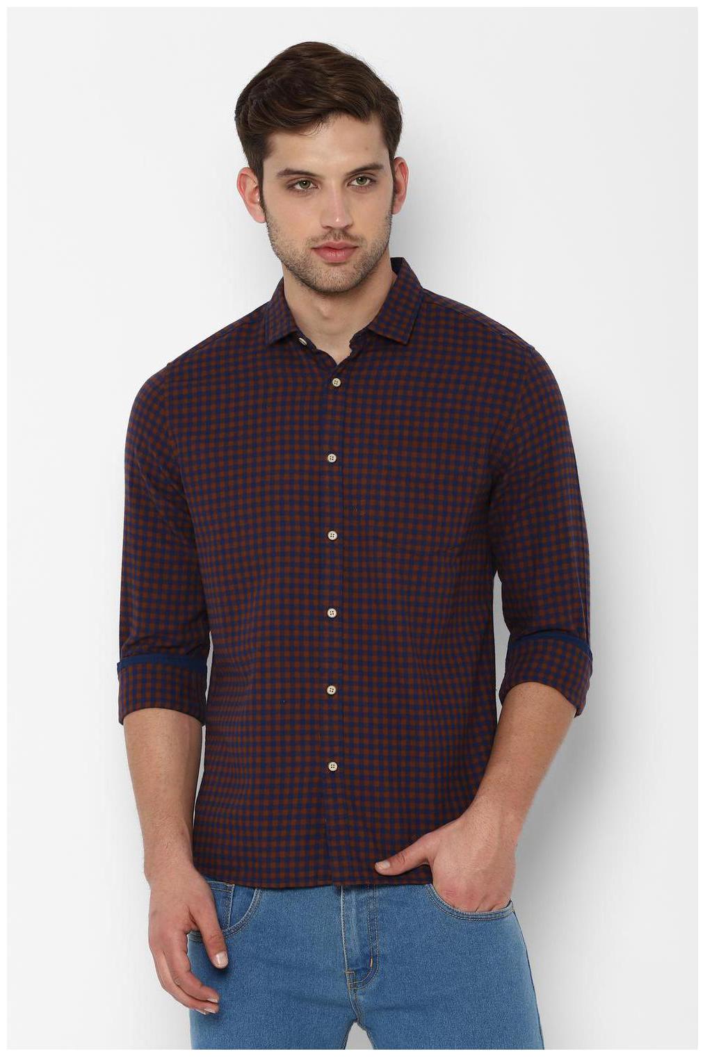 

People Men Regular fit Formal Shirt - Brown