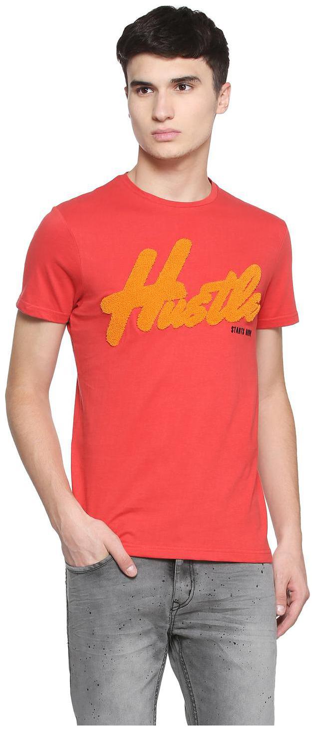 

People Men Red Regular fit Cotton Round neck T-Shirt - Pack Of 1